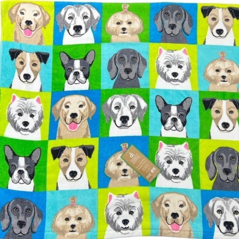 Deborah Connolly - *Last One* ‘Dog Breeds’ Beach Towel. 36” x 68”. NWT. Firm!